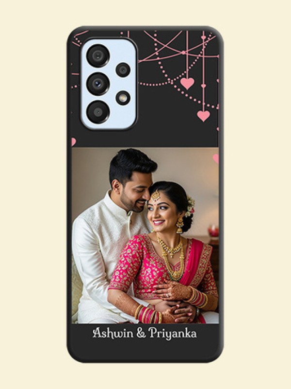 Pink Love Hangings with Text on Space Black Custom Soft Matte Back Cover - Galaxy A33 5G