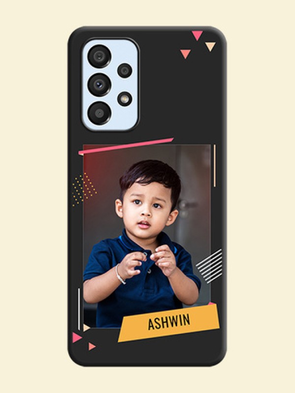Photo Frame with Triangle Small Dots on Photo on Space Black Soft Matte Back Cover - Galaxy A33 5G
