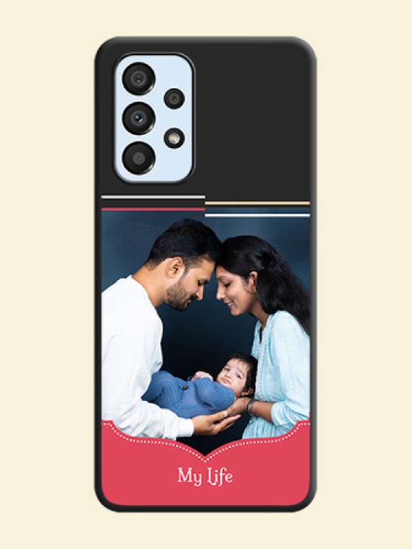 Classic Plain Design with Name on Photo on Space Black Soft Matte Phone Cover - Galaxy A33 5G