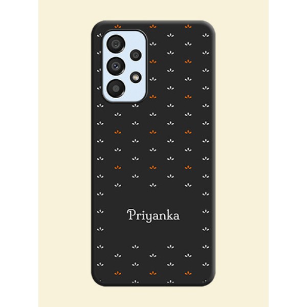 Simple Pattern With Custom Text On Space Black Personalized Soft Matte Phone Covers -Samsung Galaxy A33 5G Simple Pattern With Custom Text On Space Black Personalized Soft Matte Phone Covers -Samsung Galaxy A33 5G