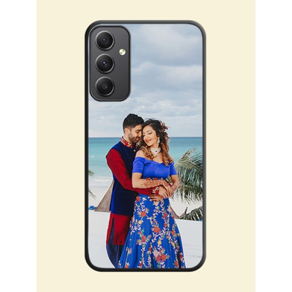 Full Single Pic Upload On Space Black Personalized Soft Matte Phone Covers -Samsung Galaxy A34 5G