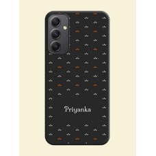 Simple Pattern With Custom Text On Space Black Personalized Soft Matte Phone Covers -Samsung Galaxy A34 5G