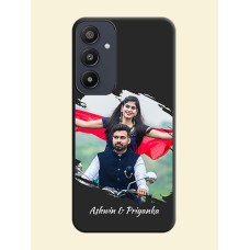 Grunge Brush Strokes - Photo on Space Black Soft Matte Back Cover - Galaxy A35 5G