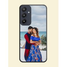 Full Single Pic Upload On Space Black Personalized Soft Matte Phone Covers - Galaxy A35 5G