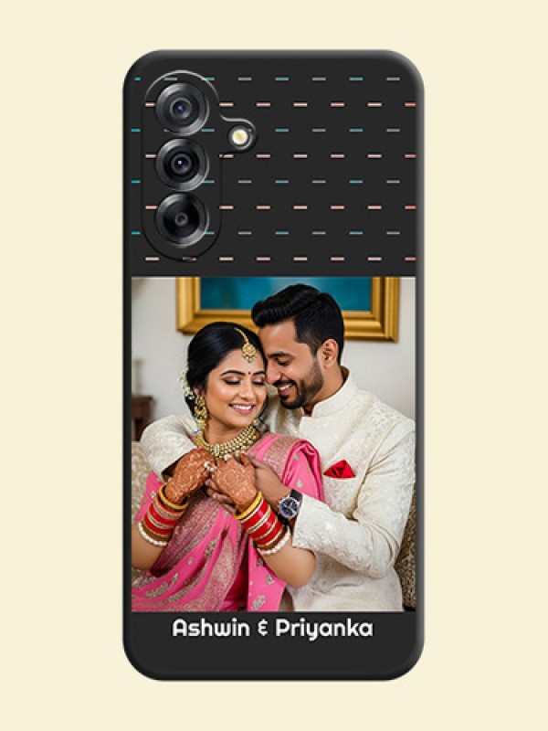 Line Pattern Design with Text On Space Black Custom Soft Matte Mobile Back Cover - Samsung Galaxy A36 5G