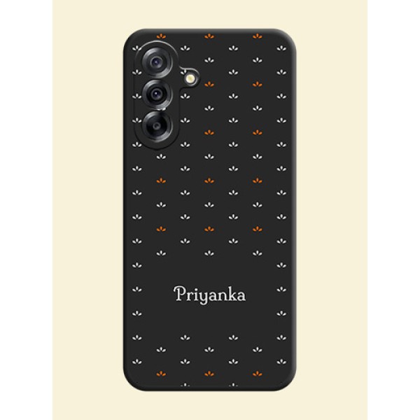 Simple Pattern With Custom Text On Space Black Custom Soft Matte Mobile Back Cover - Samsung Galaxy A36 5G