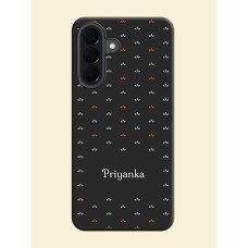 Simple Pattern With Custom Text On Space Black Custom Soft Matte Mobile Back Cover - Samsung Galaxy A37 5G