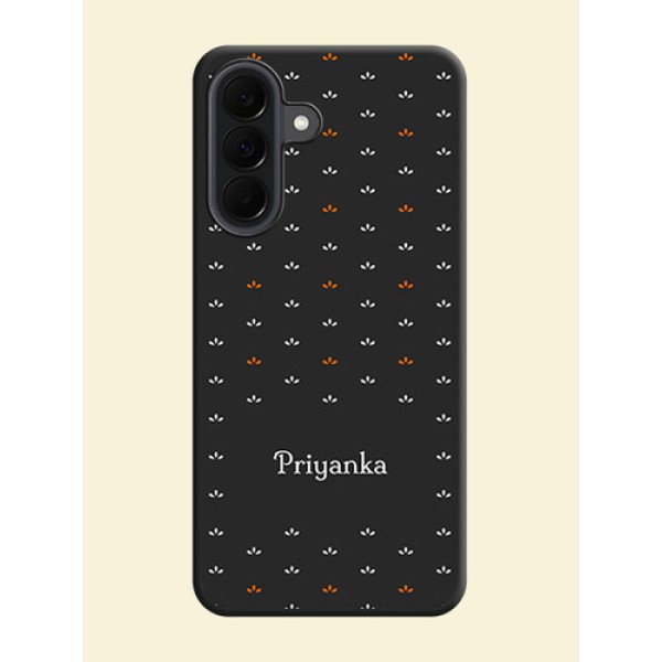 Simple Pattern With Custom Text On Space Black Custom Soft Matte Mobile Back Cover - Samsung Galaxy A37 5G