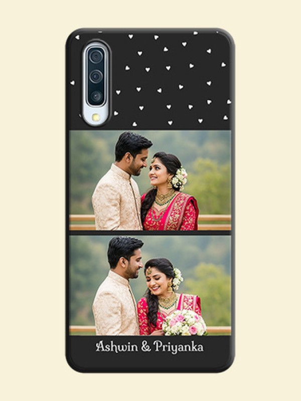 Miniature Love Symbols with Name on Space Black Custom Soft Matte Back Cover - Galaxy A50
