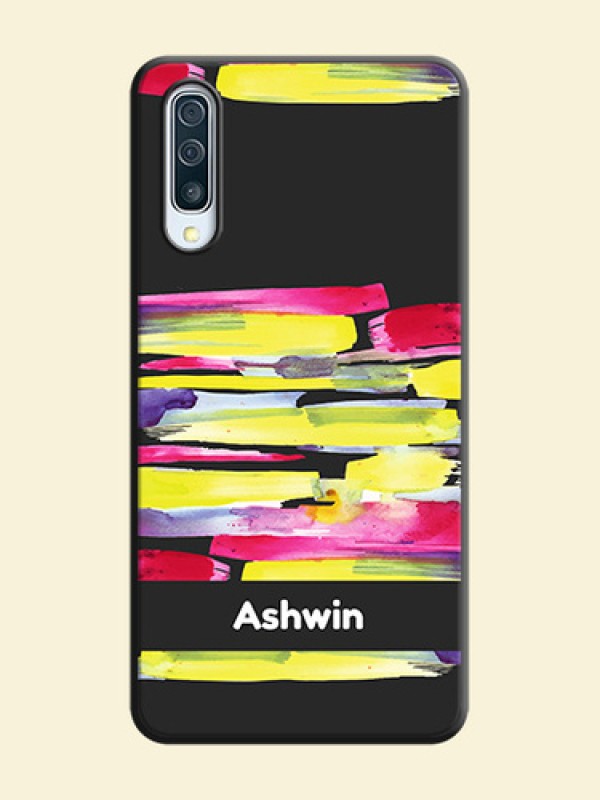 Brush Coloured on Space Black Personalized Soft Matte Phone Covers - Galaxy A50
