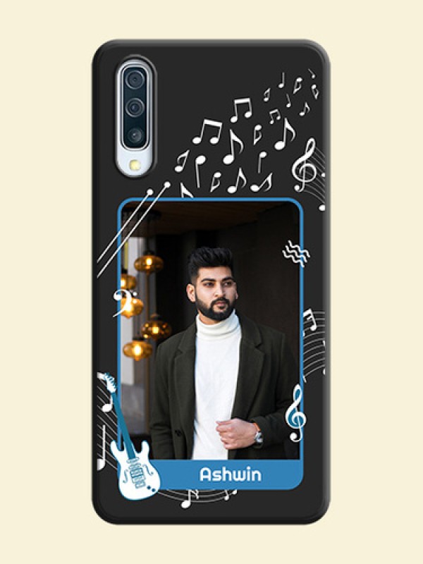 Musical Theme Design with Text - Photo on Space Black Soft Matte Mobile Case - Galaxy A50