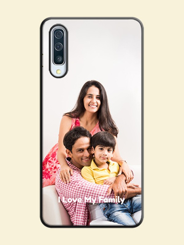 Full Single Pic Upload With Text On Space Black Personalized Soft Matte Phone Covers -Samsung Galaxy A50