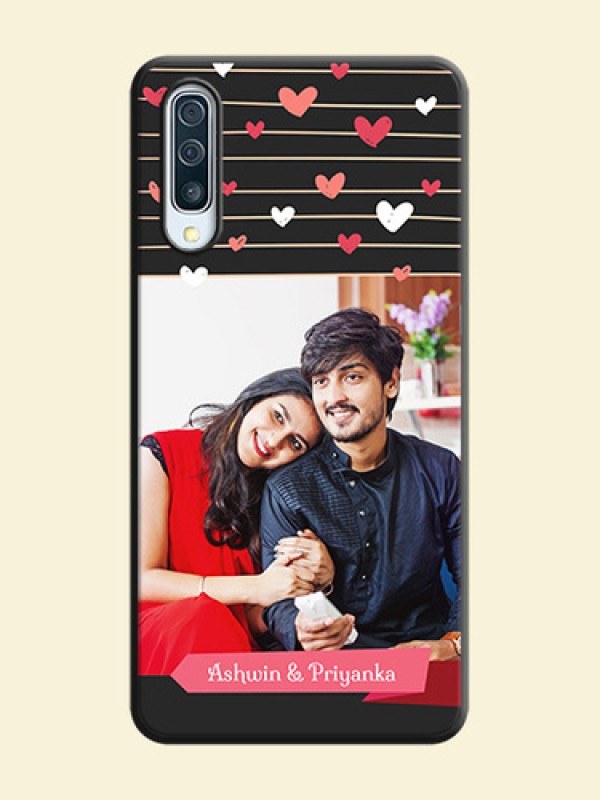 Love Pattern with Name on Pink Ribbon  - Photo on Space Black Soft Matte Back Cover - Galaxy A50S