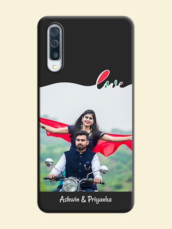 Fall in Love Pattern with Picture - Photo on Space Black Soft Matte Mobile Case - Galaxy A50S
