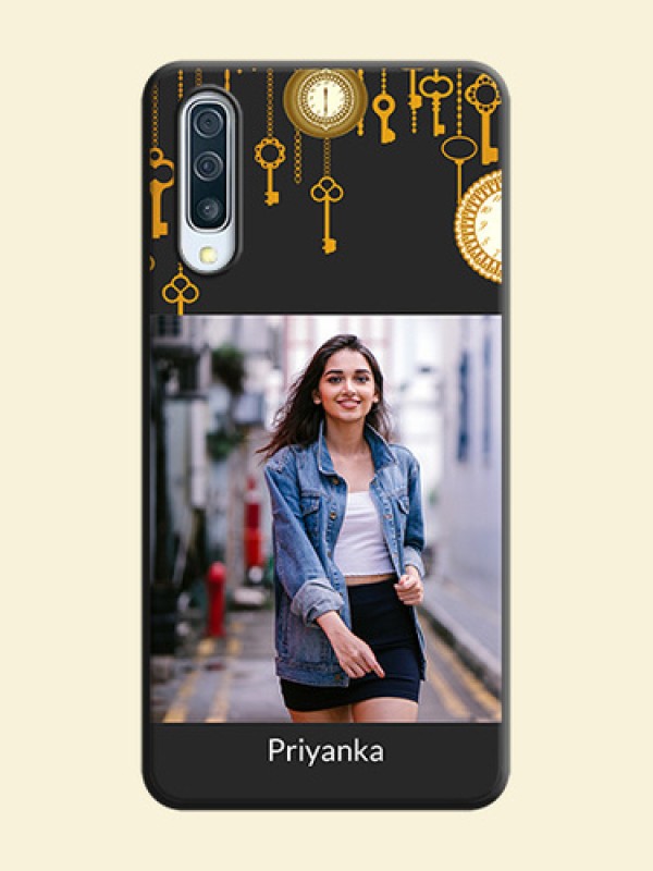 Decorative Design with Text on Space Black Custom Soft Matte Back Cover - Galaxy A50S