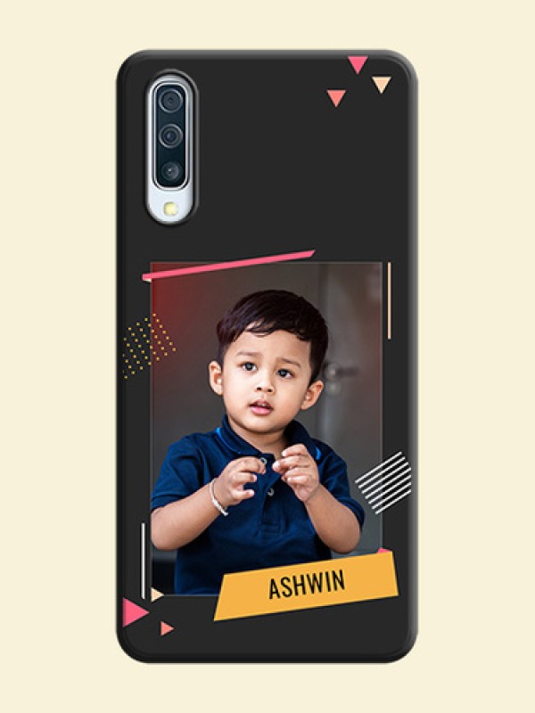 Photo Frame with Triangle Small Dots - Photo on Space Black Soft Matte Back Cover - Galaxy A50S