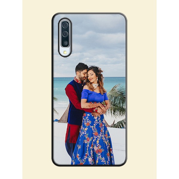 Full Single Pic Upload On Space Black Personalized Soft Matte Phone Covers -Samsung Galaxy A50S