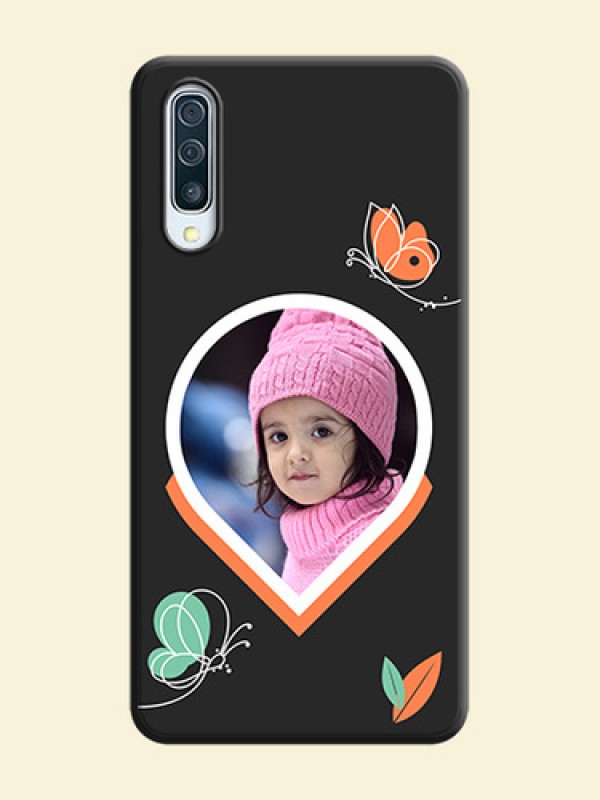 Upload Pic With Simple Butterly Design On Space Black Personalized Soft Matte Phone Covers -Samsung Galaxy A50S
