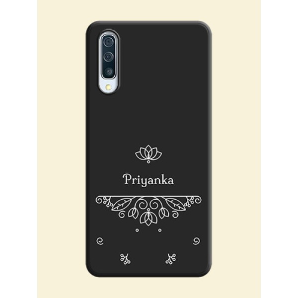 Lotus Garden Custom Text On Space Black Personalized Soft Matte Phone Covers -Samsung Galaxy A50S Lotus Garden Custom Text On Space Black Personalized Soft Matte Phone Covers -Samsung Galaxy A50S