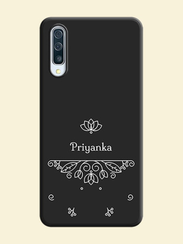 Lotus Garden Custom Text On Space Black Personalized Soft Matte Phone Covers -Samsung Galaxy A50S