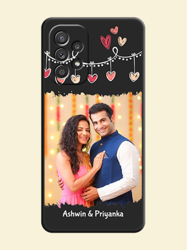 Pink Love Hangings with Name on Space Black Custom Soft Matte Phone Cases - Galaxy A52s 5G