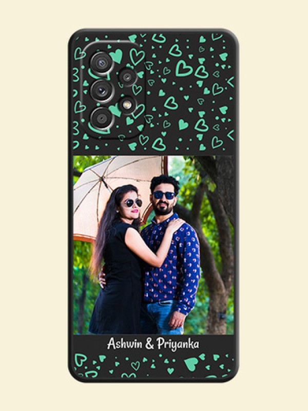 Sea Green Indefinite Love Pattern on Photo on Space Black Soft Matte Mobile Cover - Galaxy A52s 5G