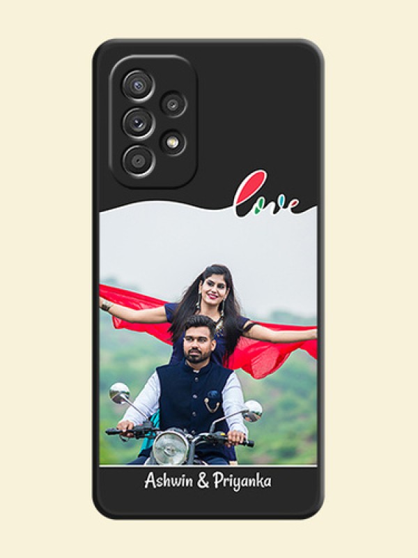 Fall in Love Pattern with Picture on Photo on Space Black Soft Matte Mobile Case - Galaxy A52s 5G