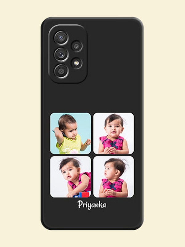 Floral Art with 6 Image Holder on Photo on Space Black Soft Matte Mobile Case - Galaxy A52s 5G