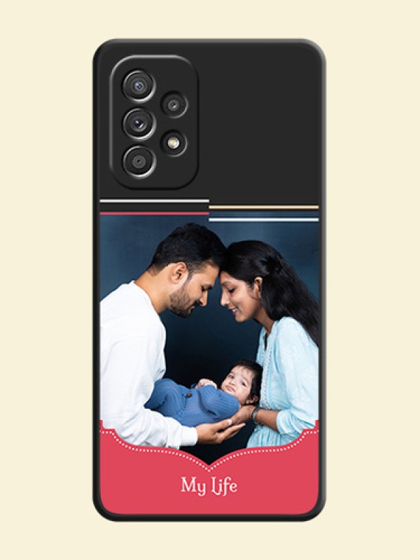 Classic Plain Design with Name on Photo on Space Black Soft Matte Phone Cover - Galaxy A52s 5G