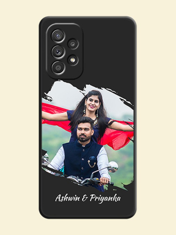 Grunge Brush Strokes on Photo on Space Black Soft Matte Back Cover - Galaxy A52s 5G