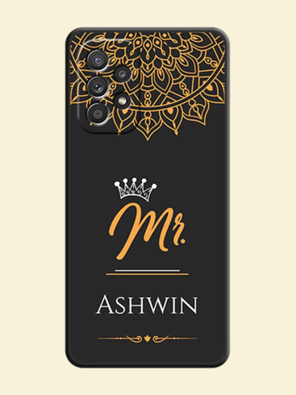 Mr Name with Floral Design  on Personalised Space Black Soft Matte Cases - Galaxy A52s 5G