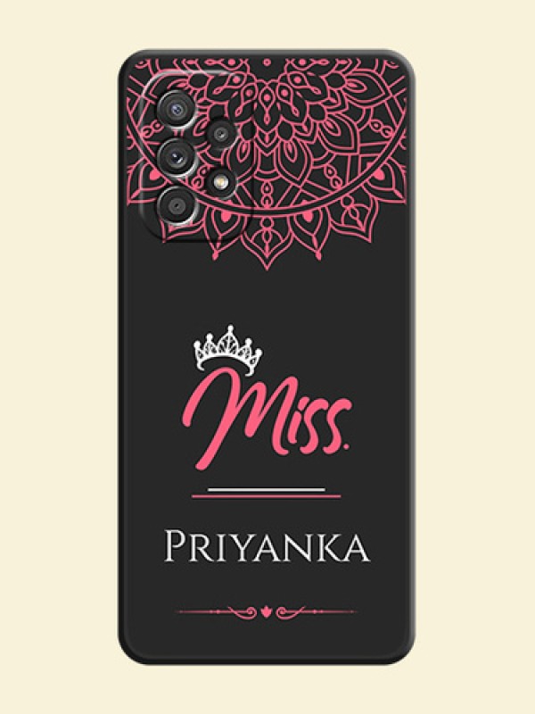 Mrs Name with Floral Design on Space Black Personalized Soft Matte Phone Covers - Galaxy A52s 5G