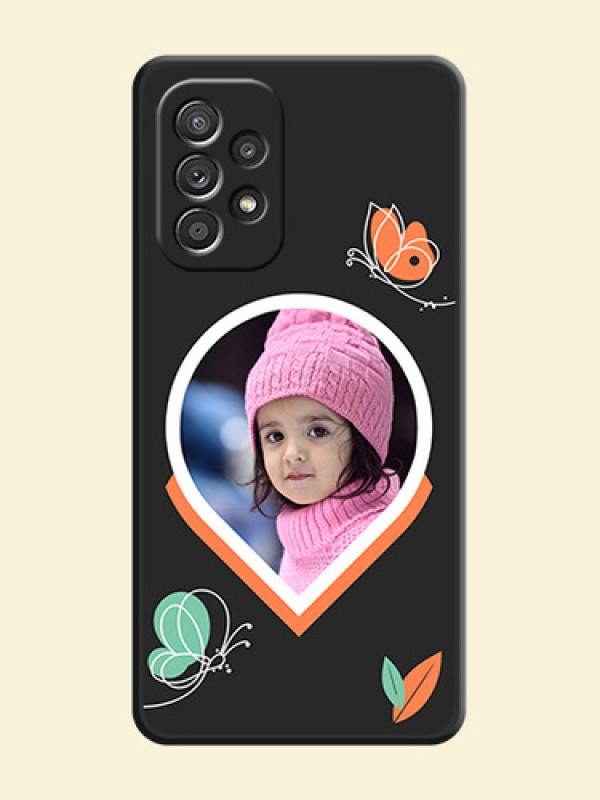 Upload Pic With Simple Butterly Design On Space Black Personalized Soft Matte Phone Covers -Samsung Galaxy A52S 5G