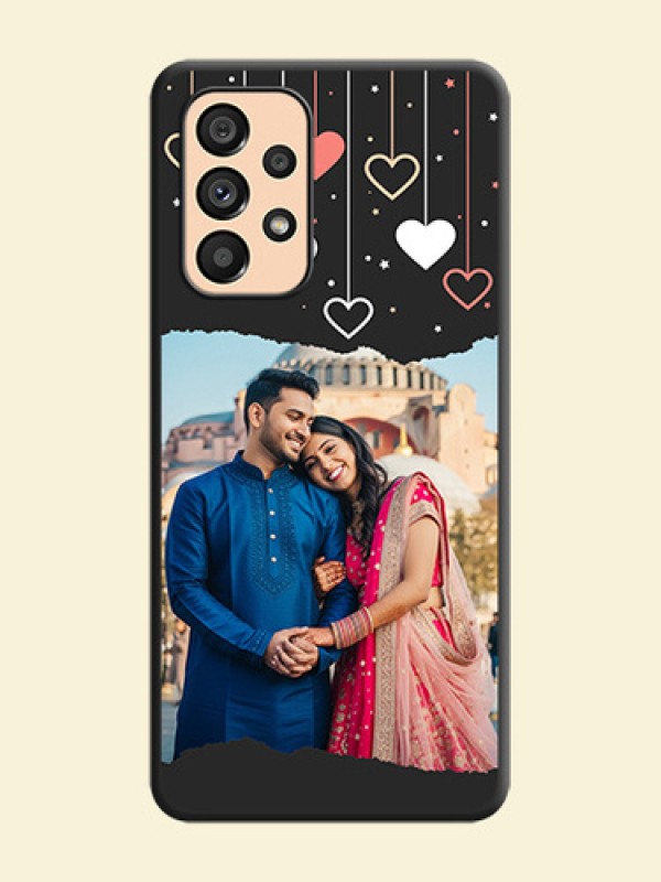 Love Hangings with Splash Wave Picture on Space Black Custom Soft Matte Phone Back Cover - Galaxy A53 5G