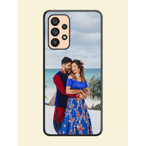 Full Single Pic Upload On Space Black Personalized Soft Matte Phone Covers -Samsung Galaxy A53 5G