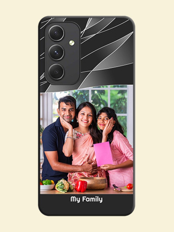 Mixed Wave Lines on Photo on Space Black Soft Matte Mobile Cover - Galaxy A54 5G
