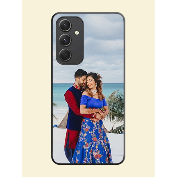 Full Single Pic Upload On Space Black Personalized Soft Matte Phone Covers -Samsung Galaxy A54 5G