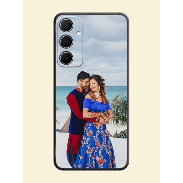 Full Single Pic Upload On Space Black Personalized Soft Matte Phone Covers - Galaxy A55 5G Full Single Pic Upload On Space Black Personalized Soft Matte Phone Covers - Galaxy A55 5G