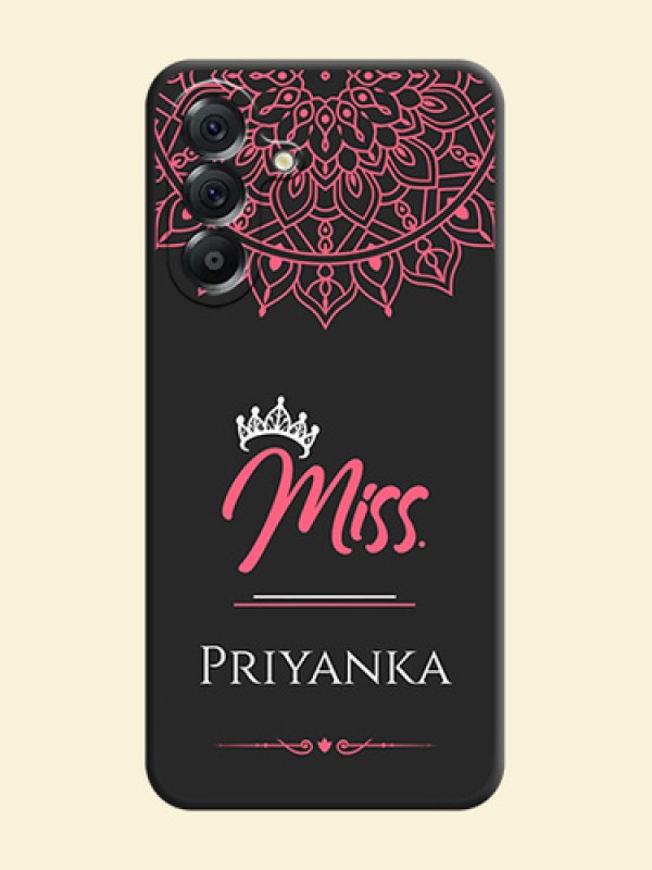 Mrs Name with Floral Design On Space Black Custom Soft Matte Mobile Back Cover - Samsung Galaxy A56 5G