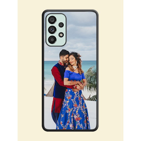 Full Single Pic Upload On Space Black Personalized Soft Matte Phone Covers -Samsung Galaxy A73 5G