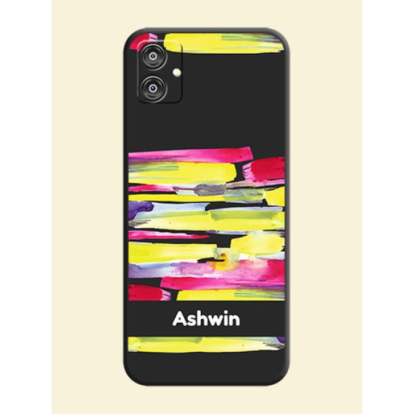 Brush Coloured on Space Black Personalized Soft Matte Phone Covers - Galaxy F04 Brush Coloured on Space Black Personalized Soft Matte Phone Covers - Galaxy F04