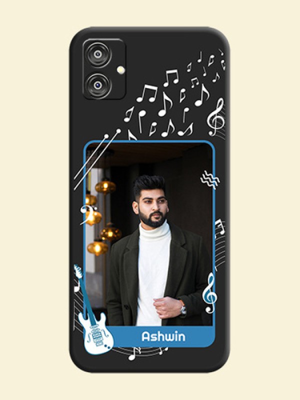 Musical Theme Design with Text - Photo on Space Black Soft Matte Mobile Case - Galaxy F04