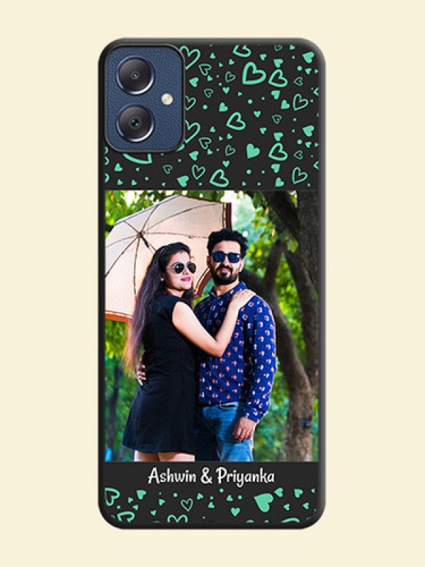 Sea Green Indefinite Love Pattern on Photo On Space Black Custom Soft Matte Mobile Back Cover - Galaxy F05