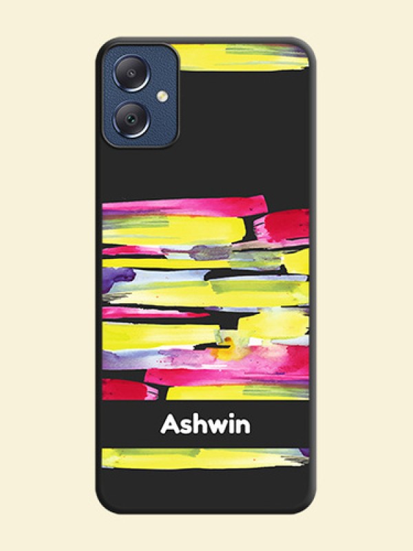 Brush Coloured On Space Black Custom Soft Matte Mobile Back Cover - Galaxy F05