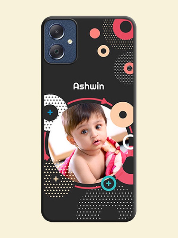 Multicoloured Round Image On Space Black Custom Soft Matte Mobile Back Cover - Galaxy F05
