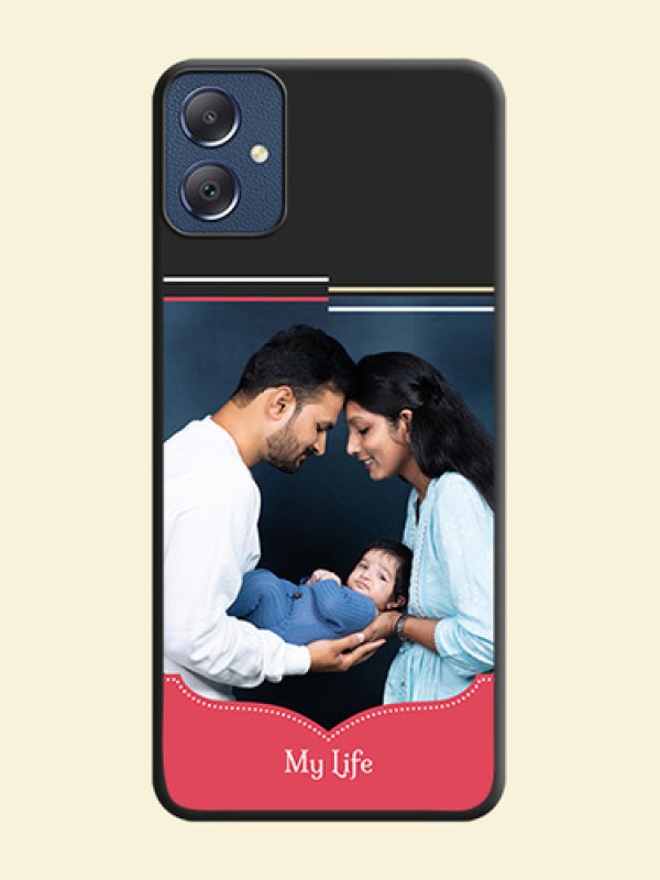 Classic Plain Design with Name On Space Black Custom Soft Matte Mobile Back Cover - Galaxy F05