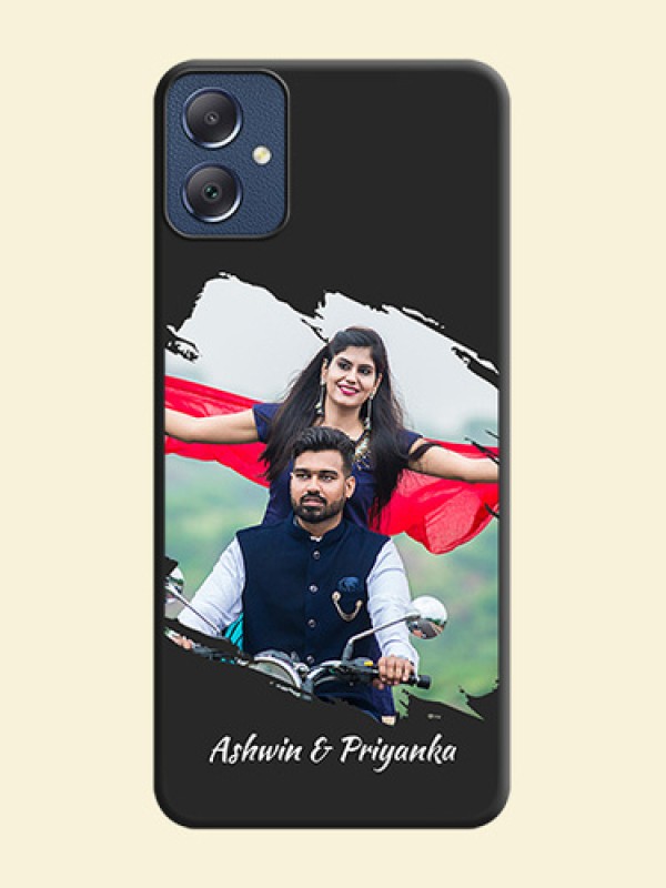 Grunge Brush Strokes on Photo On Space Black Custom Soft Matte Mobile Back Cover - Galaxy F05