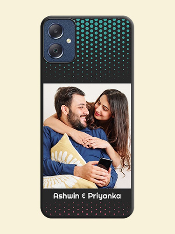 Faded Dots with Grunge Photo Frame and Text On Space Black Custom Soft Matte Mobile Back Cover - Galaxy F05