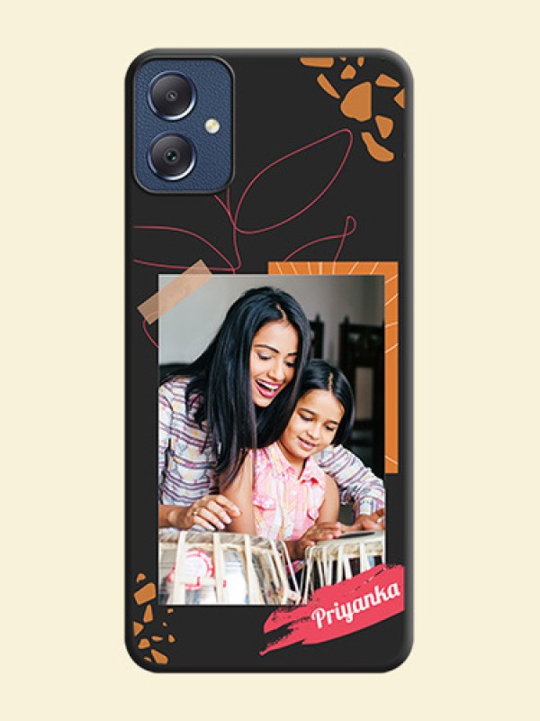 Orange Photo Frame On Space Black Custom Soft Matte Mobile Back Cover - Galaxy F05
