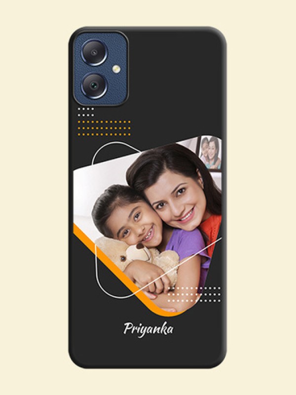 Yellow Triangle on Photo On Space Black Custom Soft Matte Mobile Back Cover - Galaxy F05